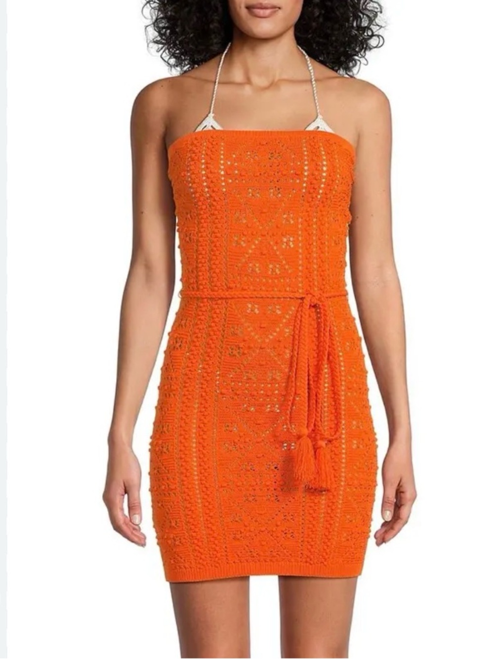 NWT Milly Bubble Pointelle Strapless Minidress in Coral